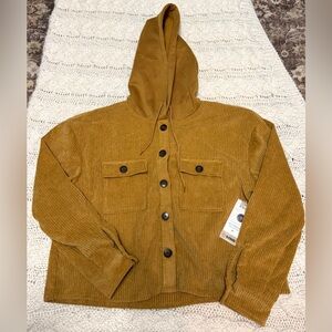Brand New Corduroy Button-Up Hoodie Jacket